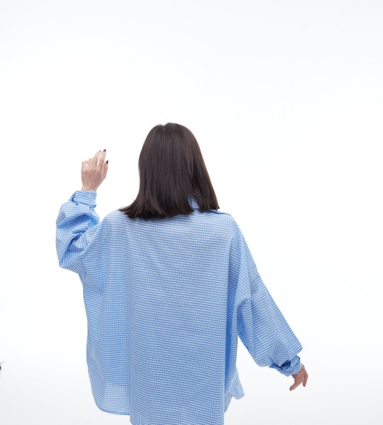 Блакитний костюм у клітинку | Showroom By Nona — зображення 5